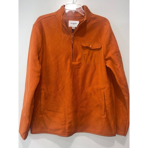 Goodfellow & Co Recycled Polyester Quarter-Zip‎ Fleece Jacket, size M - Picture 1 of 7